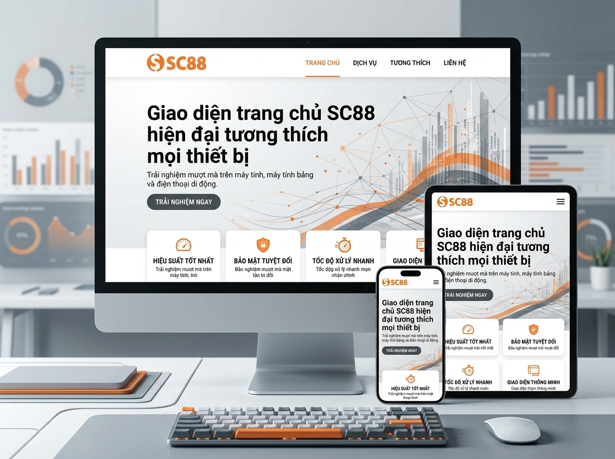Giao diện trang chủ SC88 hiện đại tương thích trên mọi thiết bị